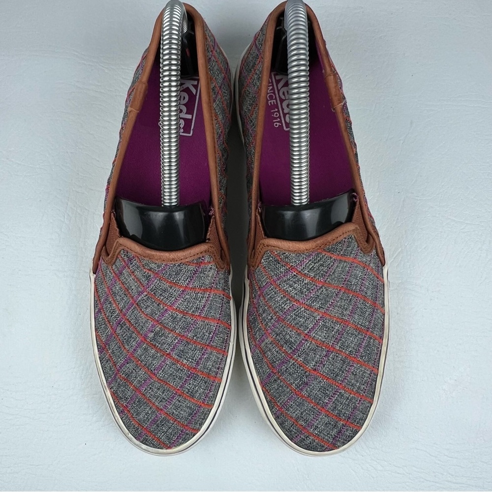 527 Keds Double Decker Windowpane Slip-On Shoes - ladies 8.5